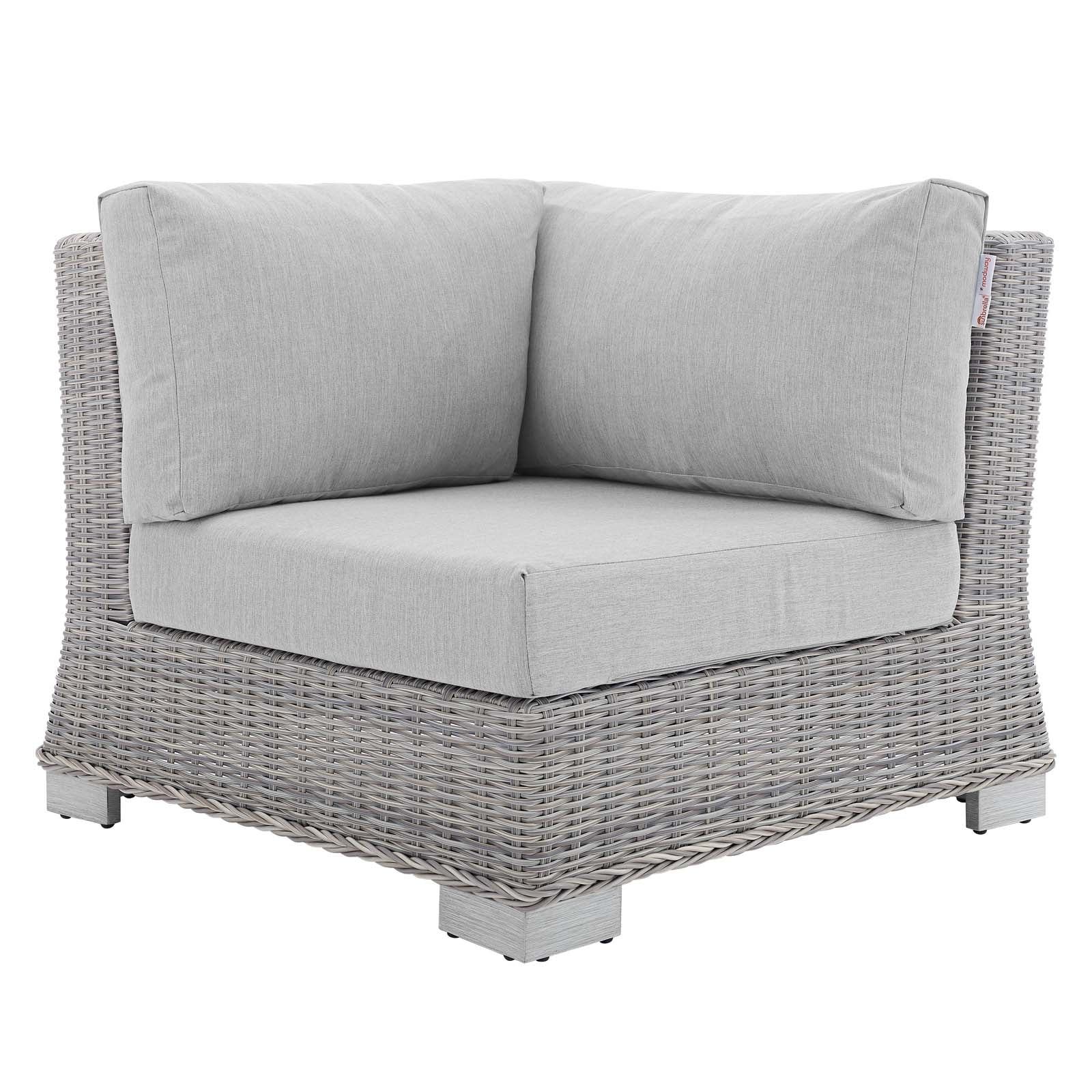Modway Conway Sunbrella® Outdoor Patio Wicker Rattan Corner Chair | Outdoor Sofas, Loveseats & Sectionals | 