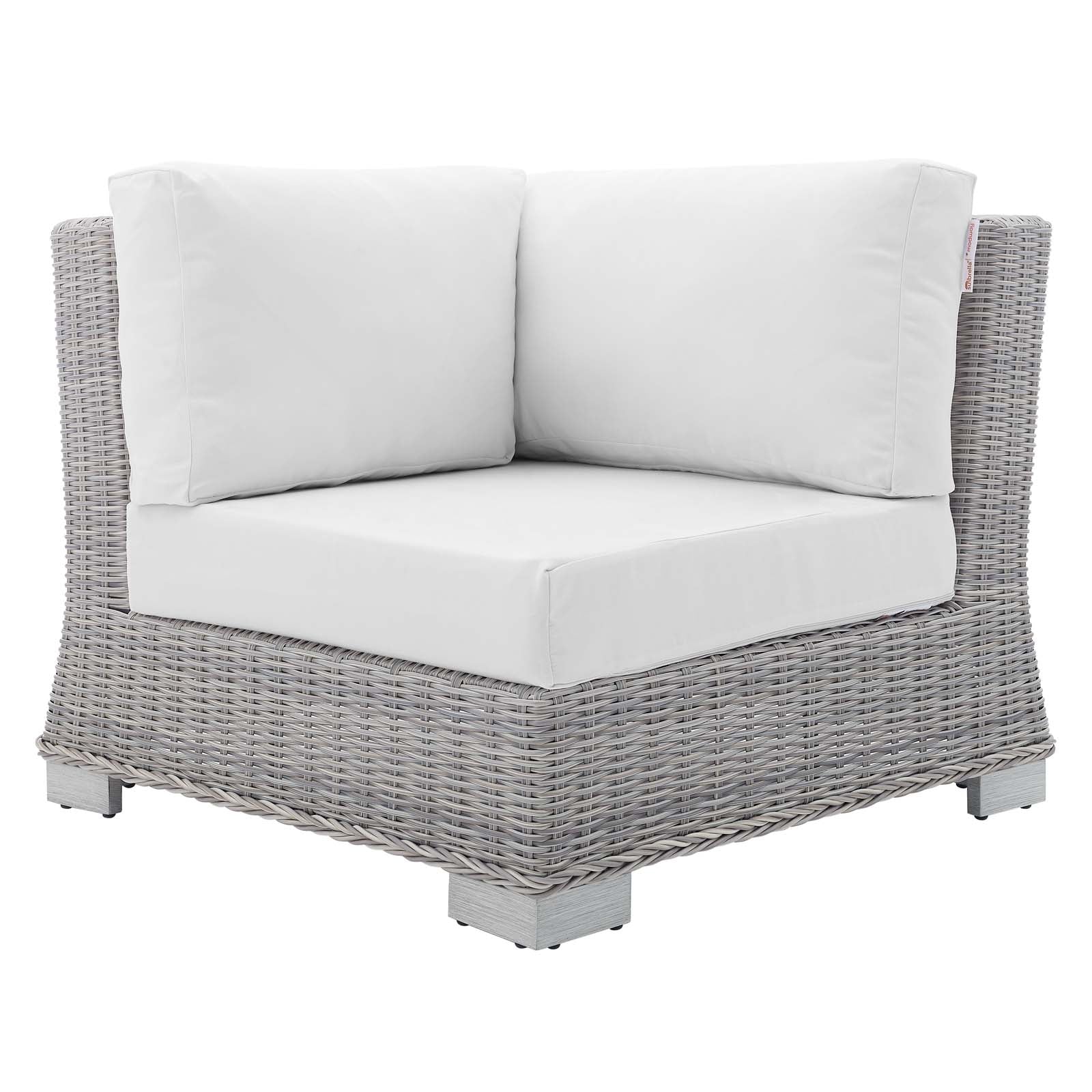 Modway Conway Sunbrella® Outdoor Patio Wicker Rattan Corner Chair | Outdoor Sofas, Loveseats & Sectionals | 