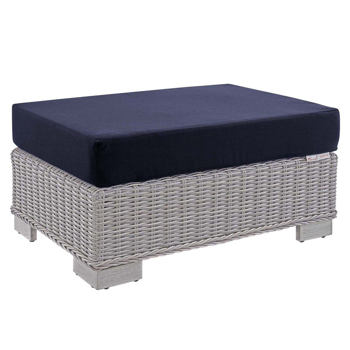 Modway Conway Sunbrella® Outdoor Patio Wicker Rattan Ottoman | Outdoor Ottoman | 
