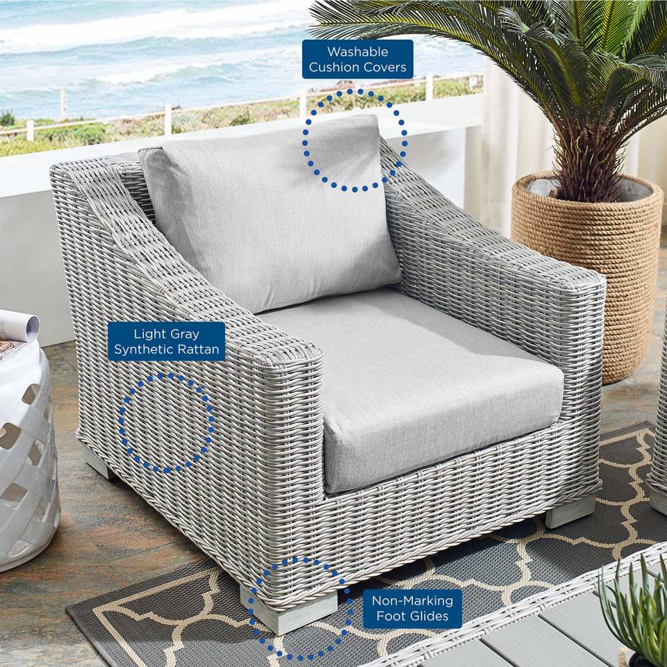 Modway Conway Sunbrella® Outdoor Patio Wicker Rattan Armchair | Outdoor Chairs