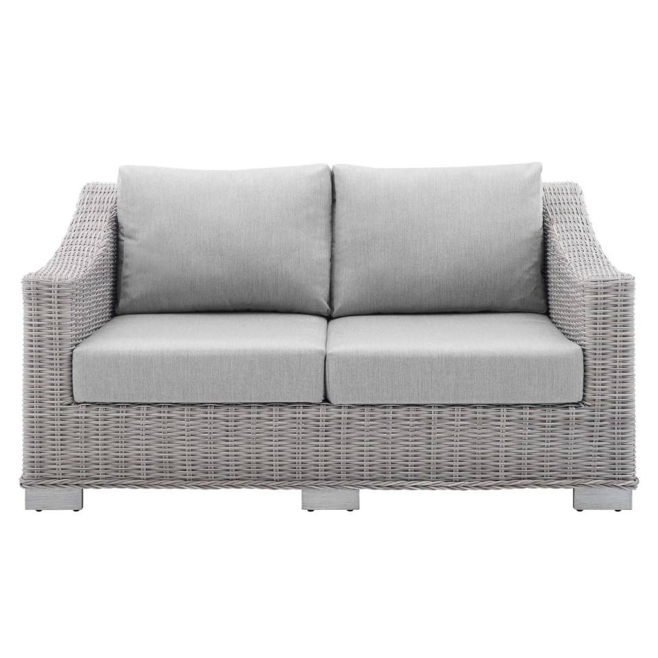 Modway Conway Sunbrella® Outdoor Patio Wicker Rattan Loveseat | Outdoor Sofas, Loveseats & Sectionals | 