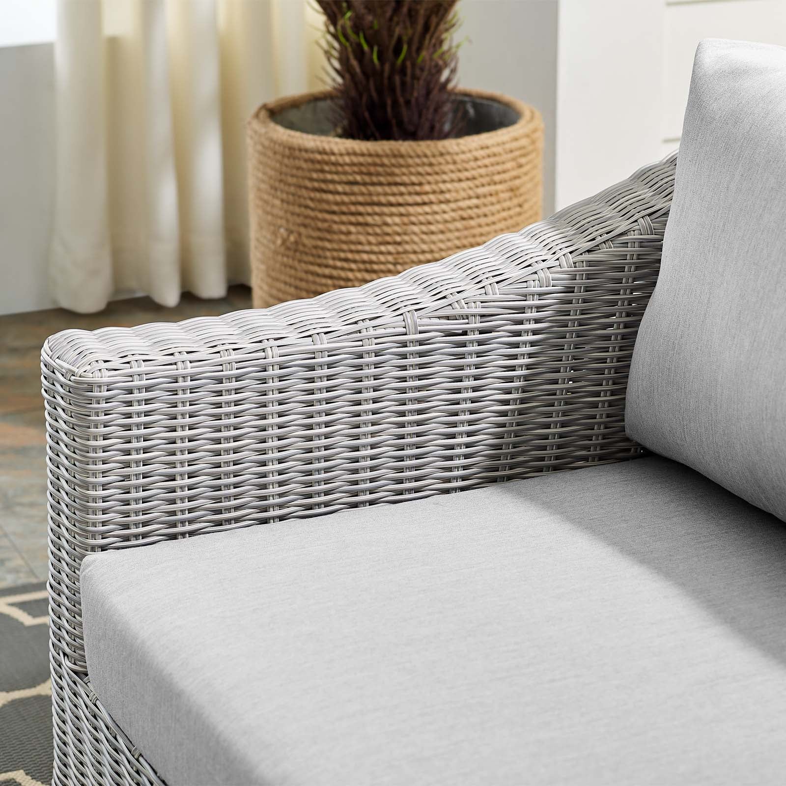 Modway Conway Sunbrella® Outdoor Patio Wicker Rattan Left-Arm Chair | Outdoor Sofas, Loveseats & Sectionals