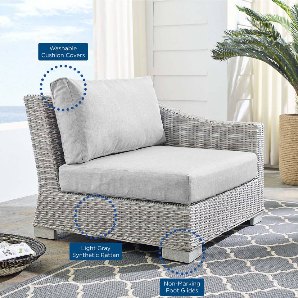 Modway Conway Sunbrella® Outdoor Patio Wicker Rattan Right-Arm Chair | Outdoor Chairs | 