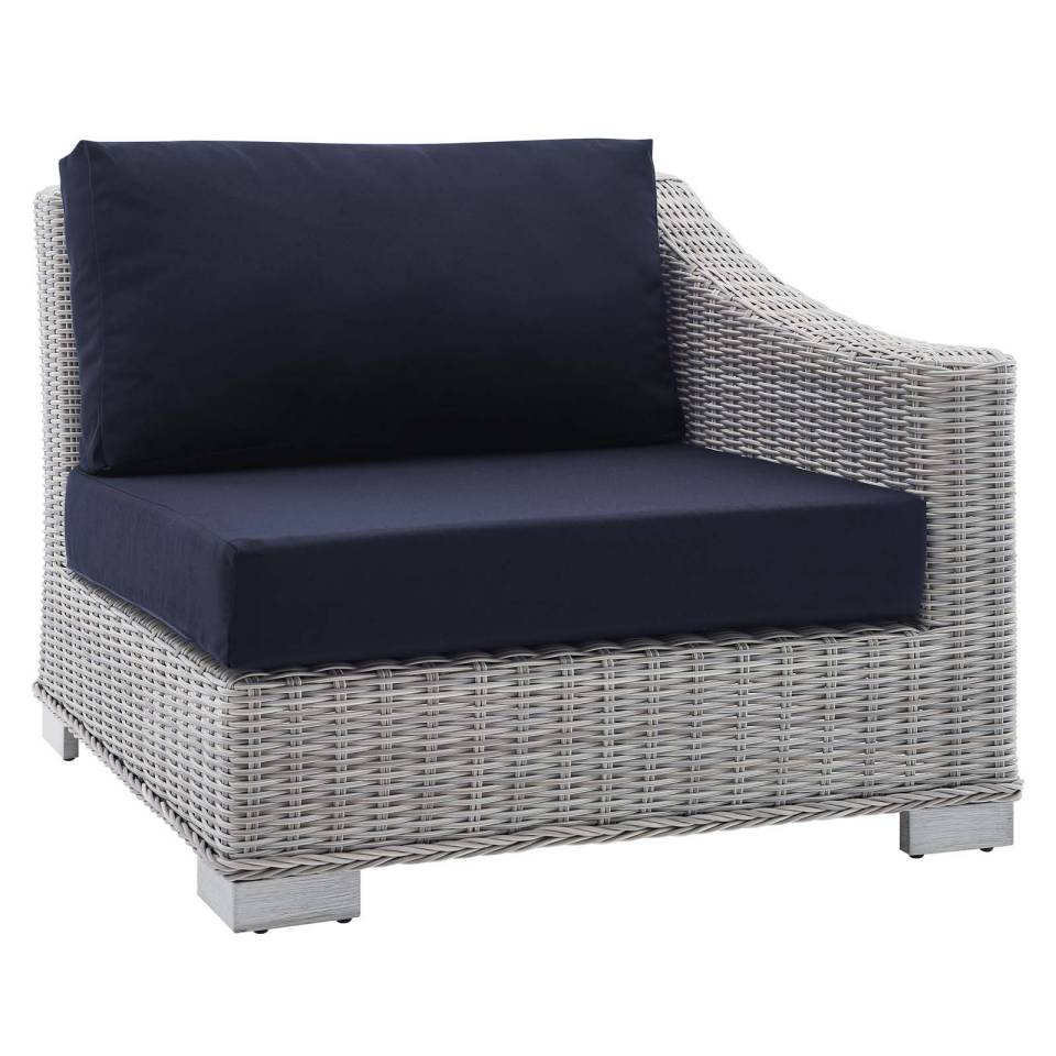 Modway Conway Sunbrella® Outdoor Patio Wicker Rattan Right-Arm Chair | Outdoor Chairs | 
