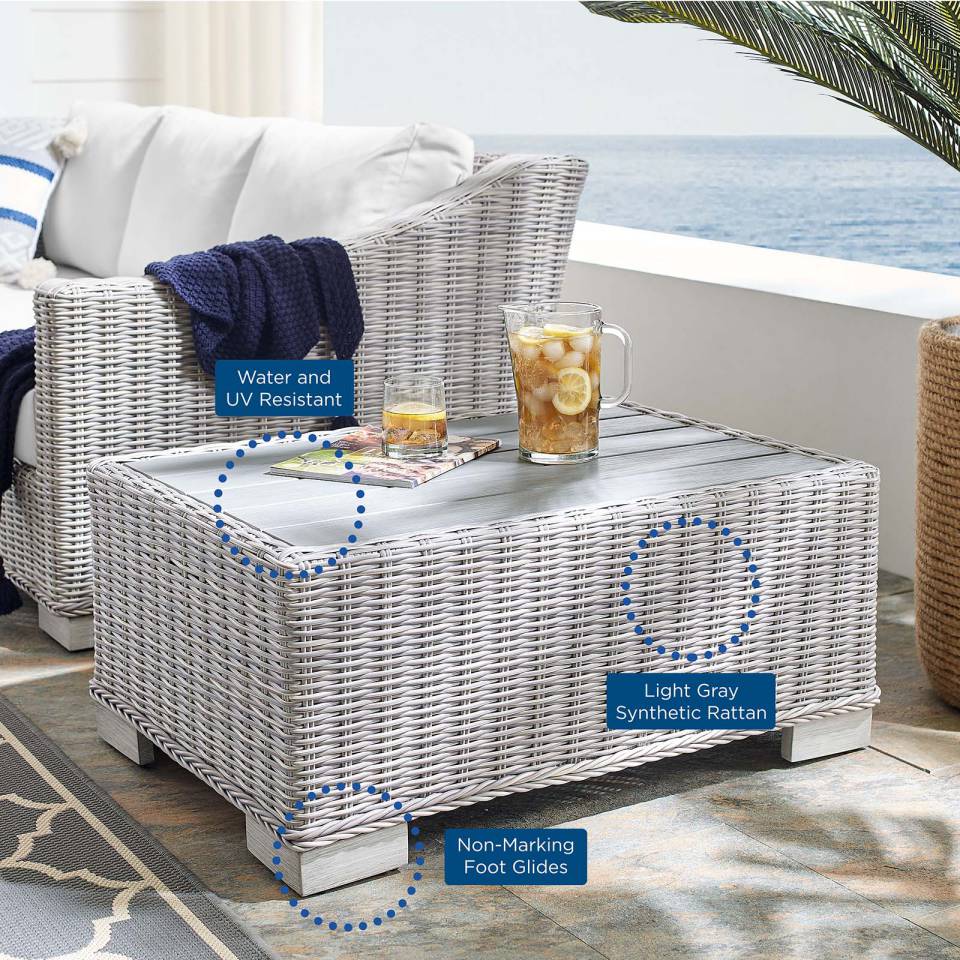 Modway Conway 32" Outdoor Patio Wicker Rattan Coffee Table | Coffee Tables | 