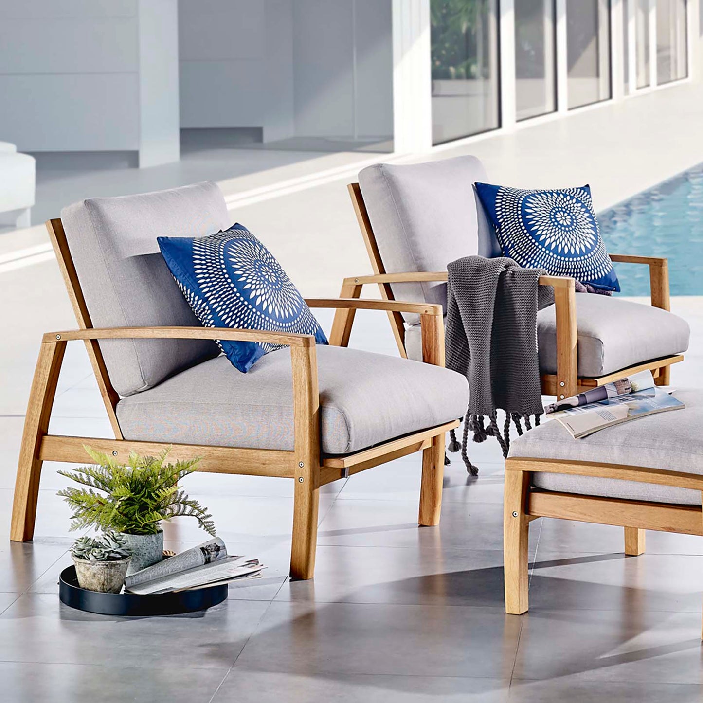 Orlean Outdoor Patio Eucalyptus Wood Lounge Armchair Set of 2 By Modway - EEI-3993 | Outdoor Chairs | Modishstore