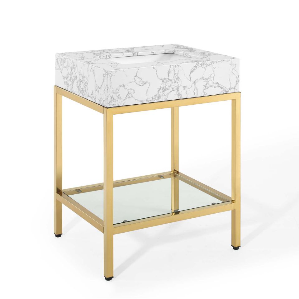 Modway Kingsley 26" Gold Stainless Steel Bathroom Vanity | Bathroom Accessories | Modishstore-2