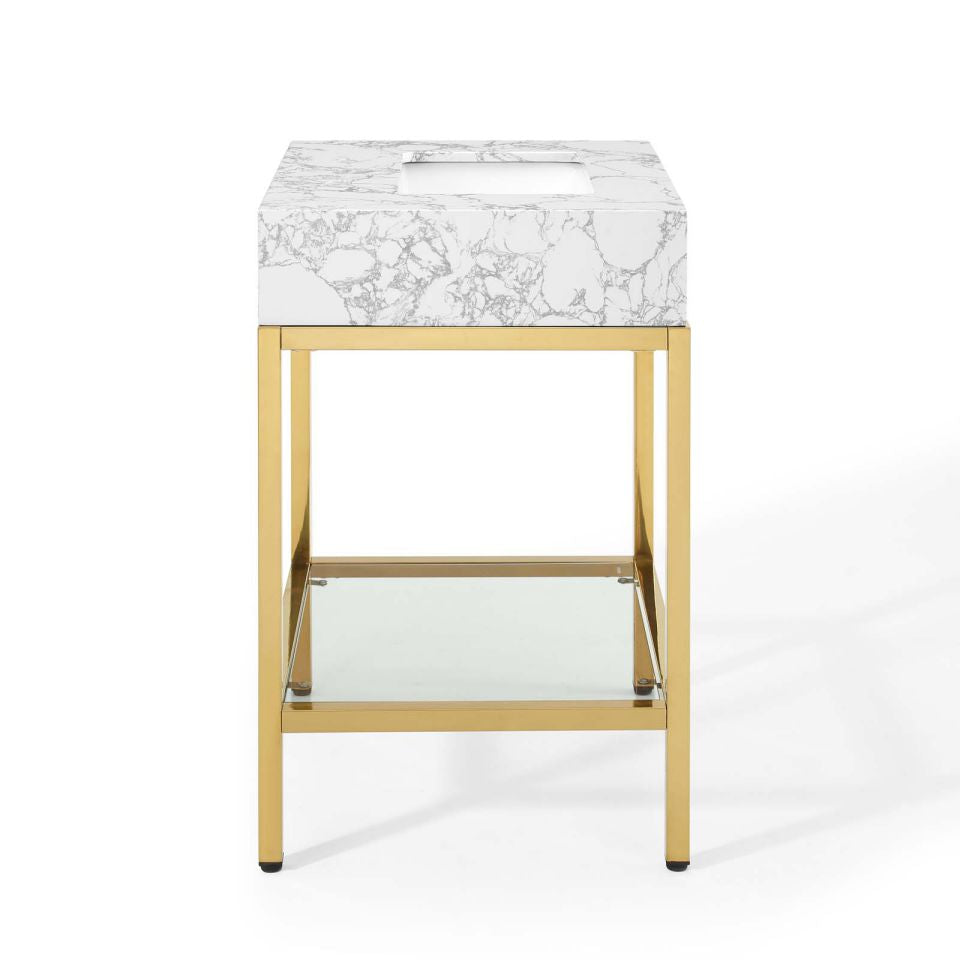 Modway Kingsley 26" Gold Stainless Steel Bathroom Vanity | Bathroom Accessories | Modishstore-3