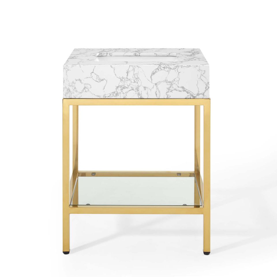 Modway Kingsley 26" Gold Stainless Steel Bathroom Vanity | Bathroom Accessories | Modishstore-5
