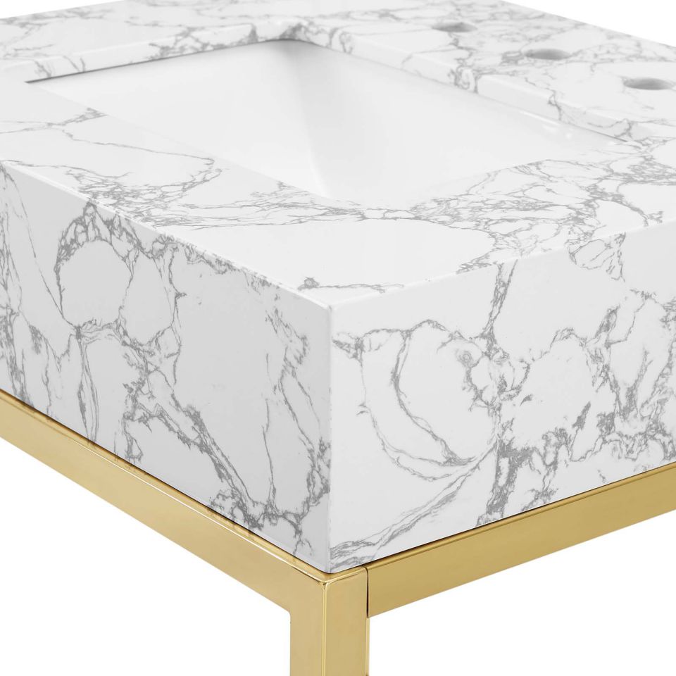 Modway Kingsley 26" Gold Stainless Steel Bathroom Vanity | Bathroom Accessories | Modishstore-7