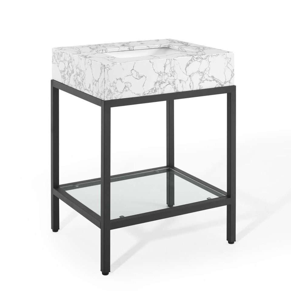 Modway Kingsley 26" Black Stainless Steel Bathroom Vanity | Bathroom Accessories | Modishstore-2