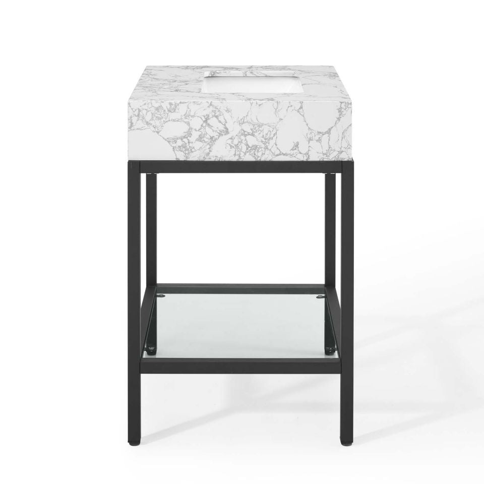 Modway Kingsley 26" Black Stainless Steel Bathroom Vanity | Bathroom Accessories | Modishstore-3