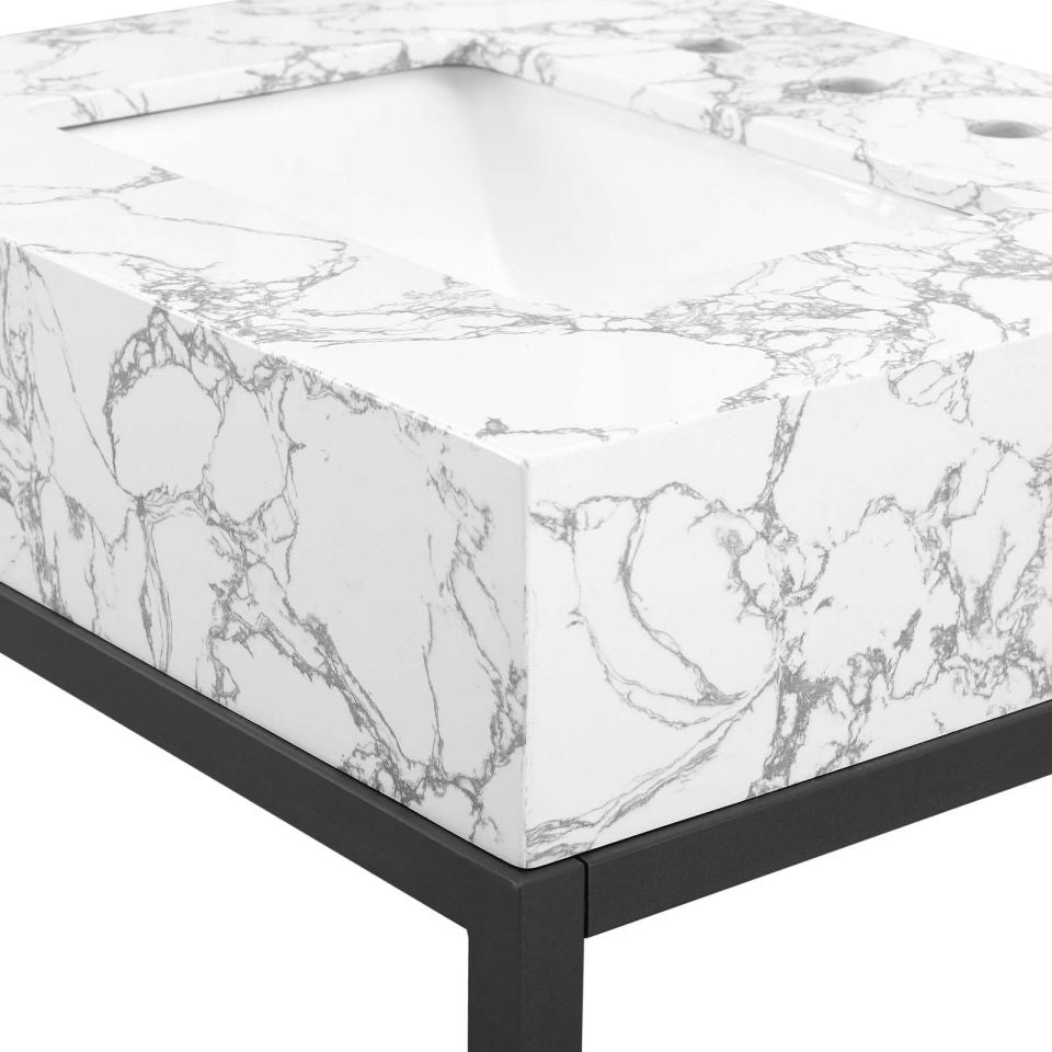 Modway Kingsley 26" Black Stainless Steel Bathroom Vanity | Bathroom Accessories | Modishstore-7
