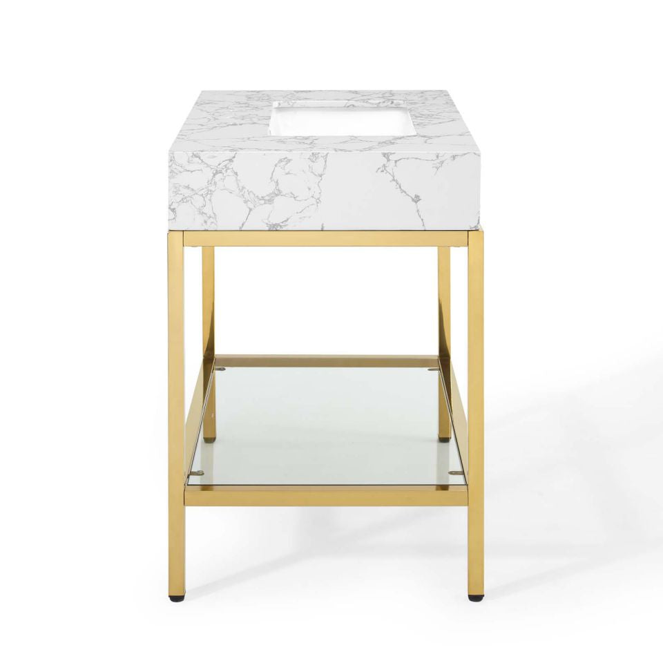 Modway Kingsley 36" Gold Stainless Steel Bathroom Vanity | Bathroom Accessories | Modishstore-3