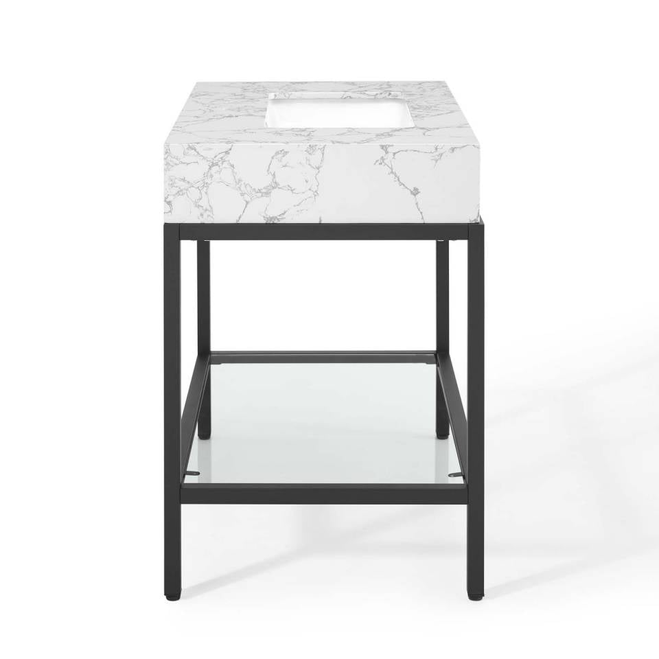 Modway Kingsley 36" Black Stainless Steel Bathroom Vanity | Bathroom Accessories | Modishstore-3