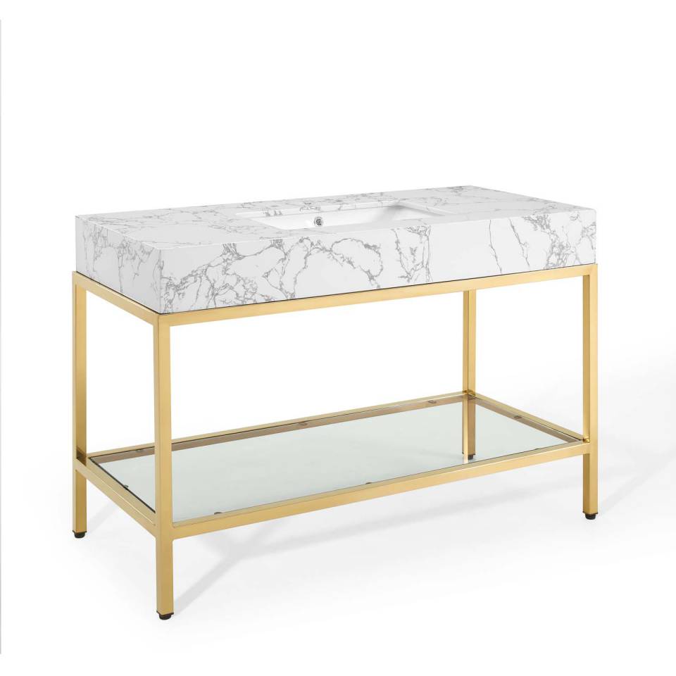 Modway Kingsley 50" Gold Stainless Steel Bathroom Vanity | Bathroom Accessories | Modishstore-2