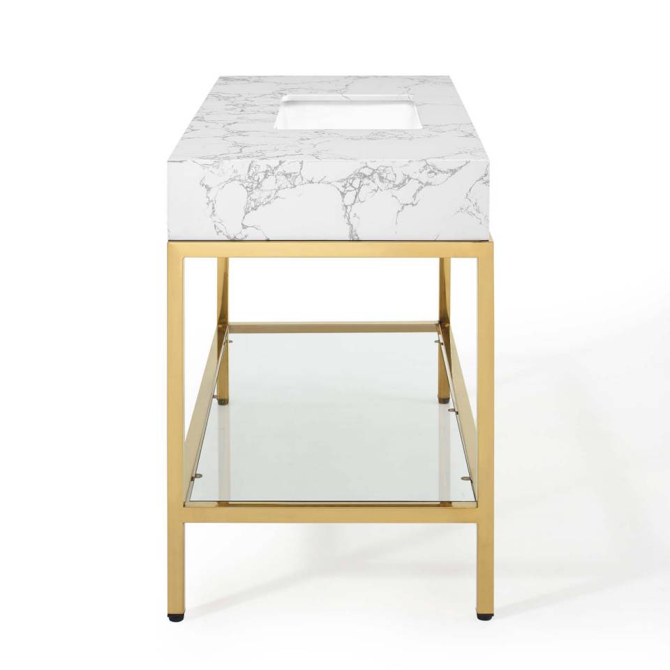 Modway Kingsley 50" Gold Stainless Steel Bathroom Vanity | Bathroom Accessories | Modishstore-3