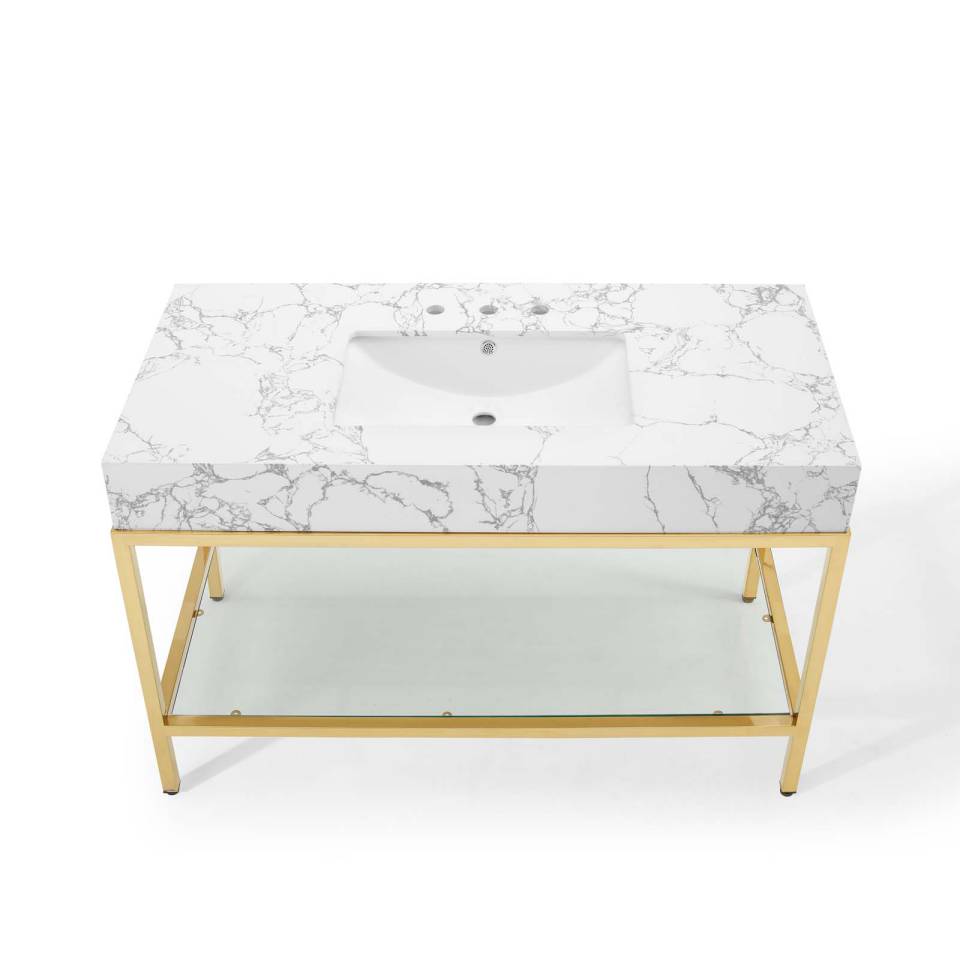 Modway Kingsley 50" Gold Stainless Steel Bathroom Vanity | Bathroom Accessories | Modishstore-4