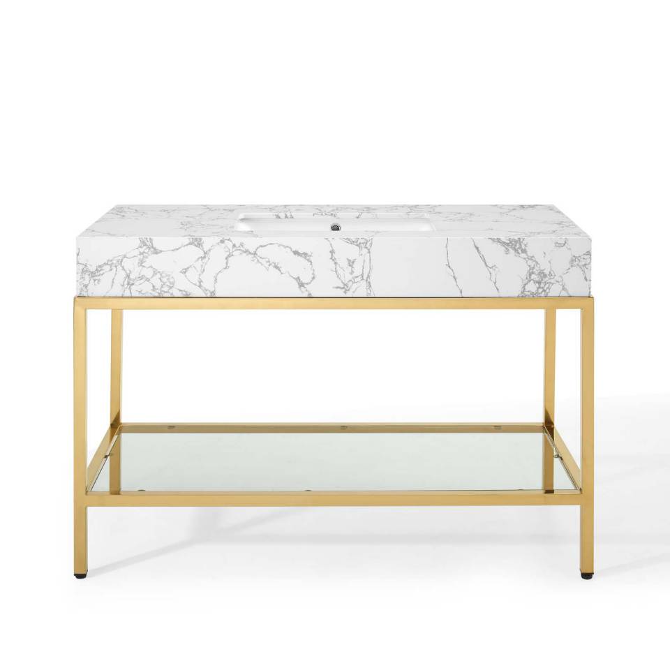 Modway Kingsley 50" Gold Stainless Steel Bathroom Vanity | Bathroom Accessories | Modishstore-5