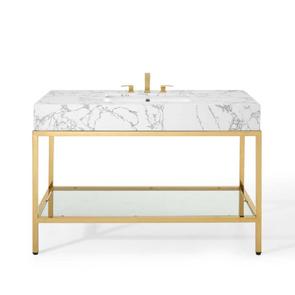 Modway Kingsley 50" Gold Stainless Steel Bathroom Vanity | Bathroom Accessories | Modishstore-6