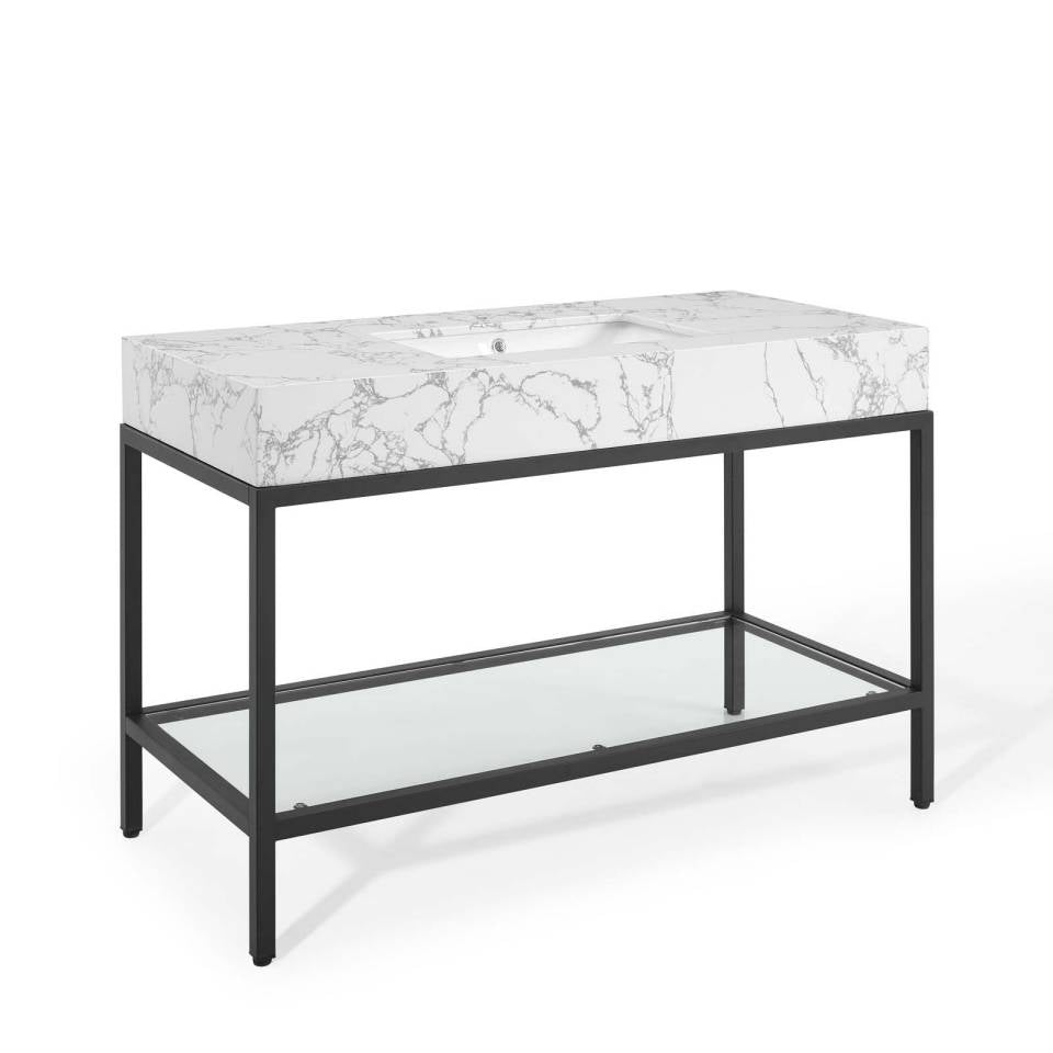 Modway Kingsley 50" Black Stainless Steel Bathroom Vanity | Bathroom Accessories | Modishstore-2