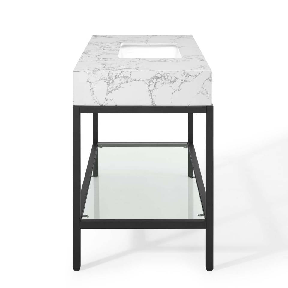 Modway Kingsley 50" Black Stainless Steel Bathroom Vanity | Bathroom Accessories | Modishstore-3