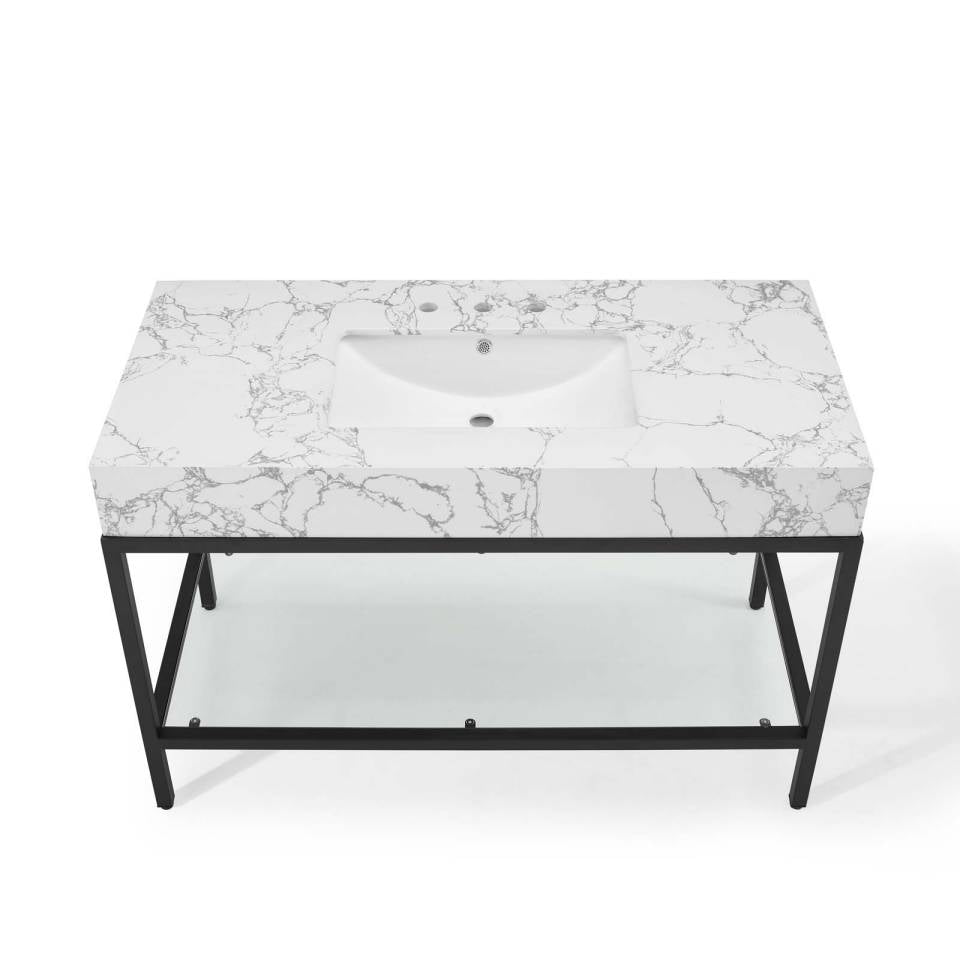 Modway Kingsley 50" Black Stainless Steel Bathroom Vanity | Bathroom Accessories | Modishstore-4