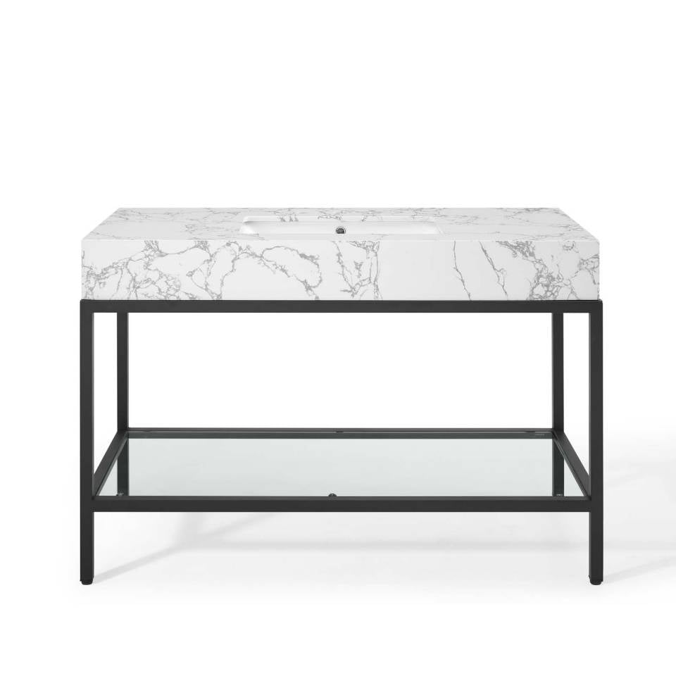 Modway Kingsley 50" Black Stainless Steel Bathroom Vanity | Bathroom Accessories | Modishstore-5
