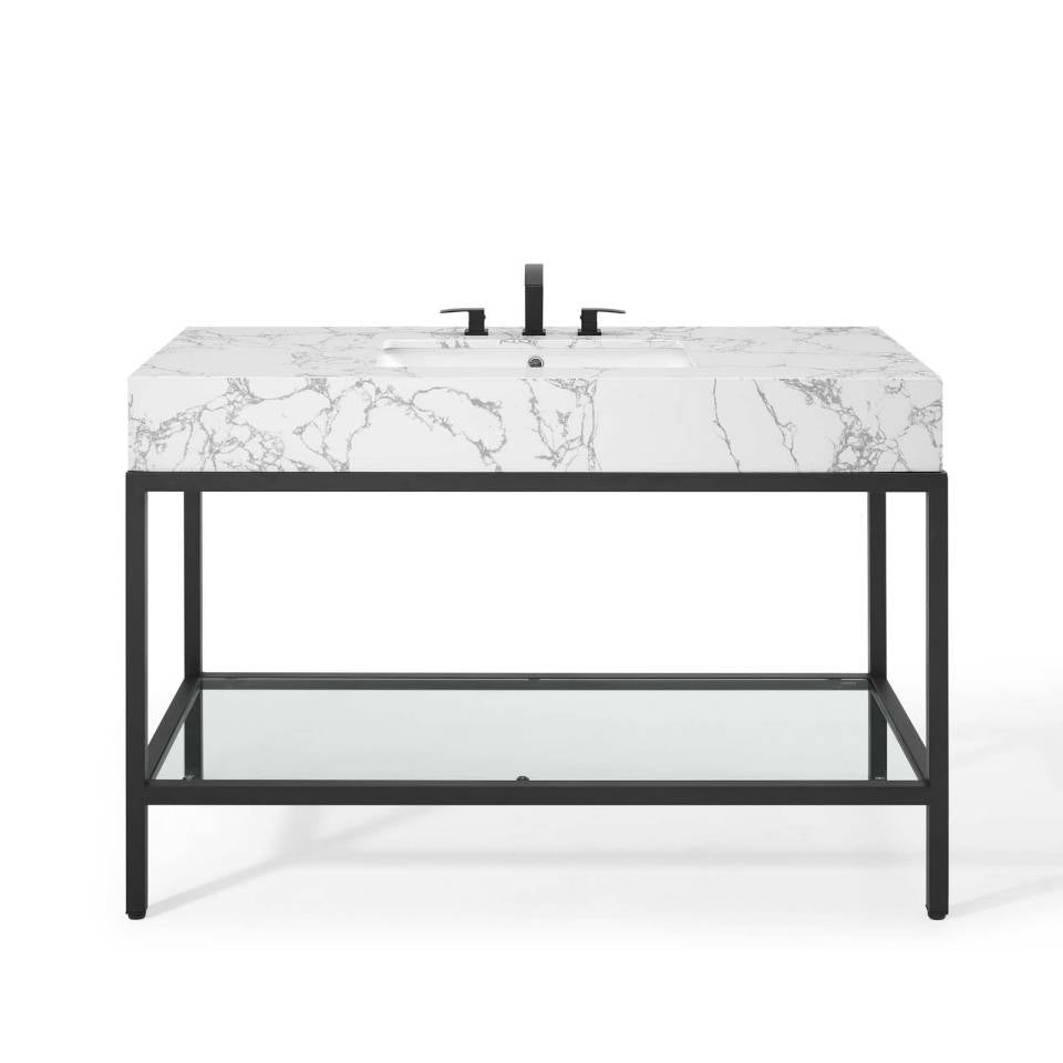 Modway Kingsley 50" Black Stainless Steel Bathroom Vanity | Bathroom Accessories | Modishstore-6