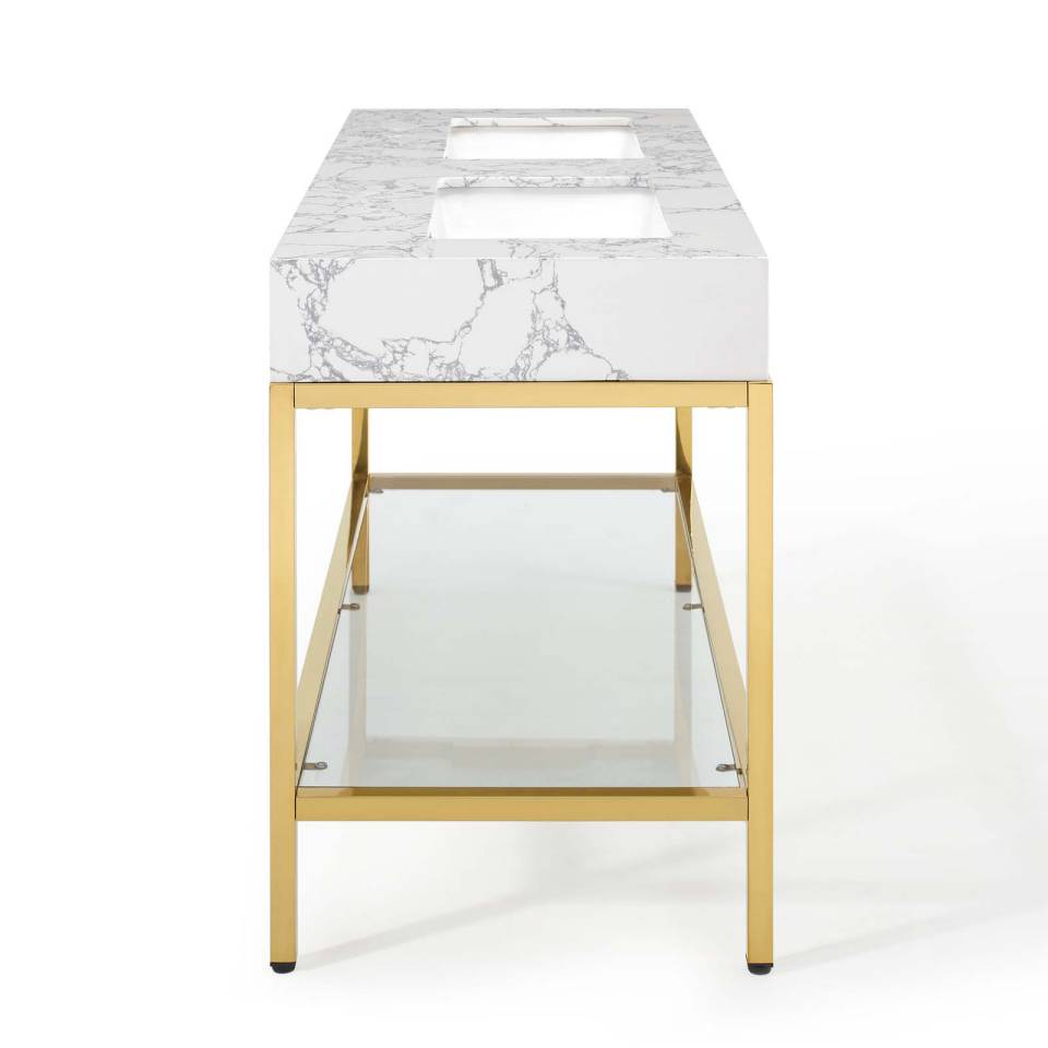 Modway Kingsley 60" Gold Stainless Steel Bathroom Vanity | Bathroom Accessories | Modishstore-3