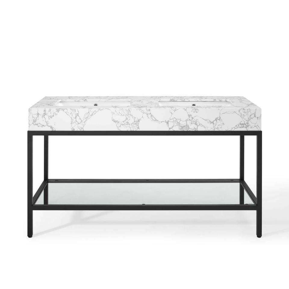 Modway Kingsley 60" Black Stainless Steel Bathroom Vanity | Bathroom Accessories | Modishstore-5