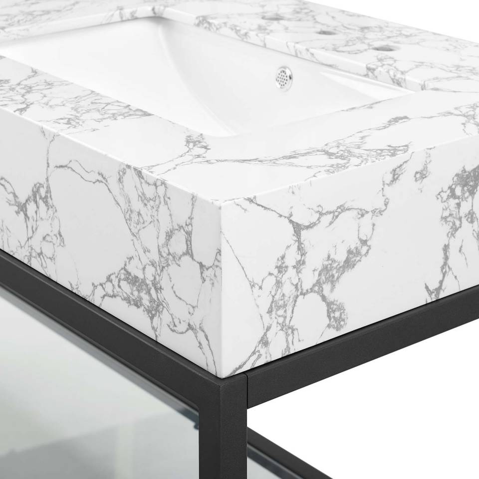 Modway Kingsley 60" Black Stainless Steel Bathroom Vanity | Bathroom Accessories | Modishstore-7