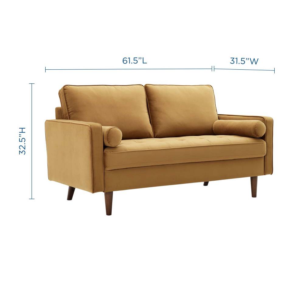 Modway Valour Performance Velvet Loveseat | Sofas | Modishstore-3