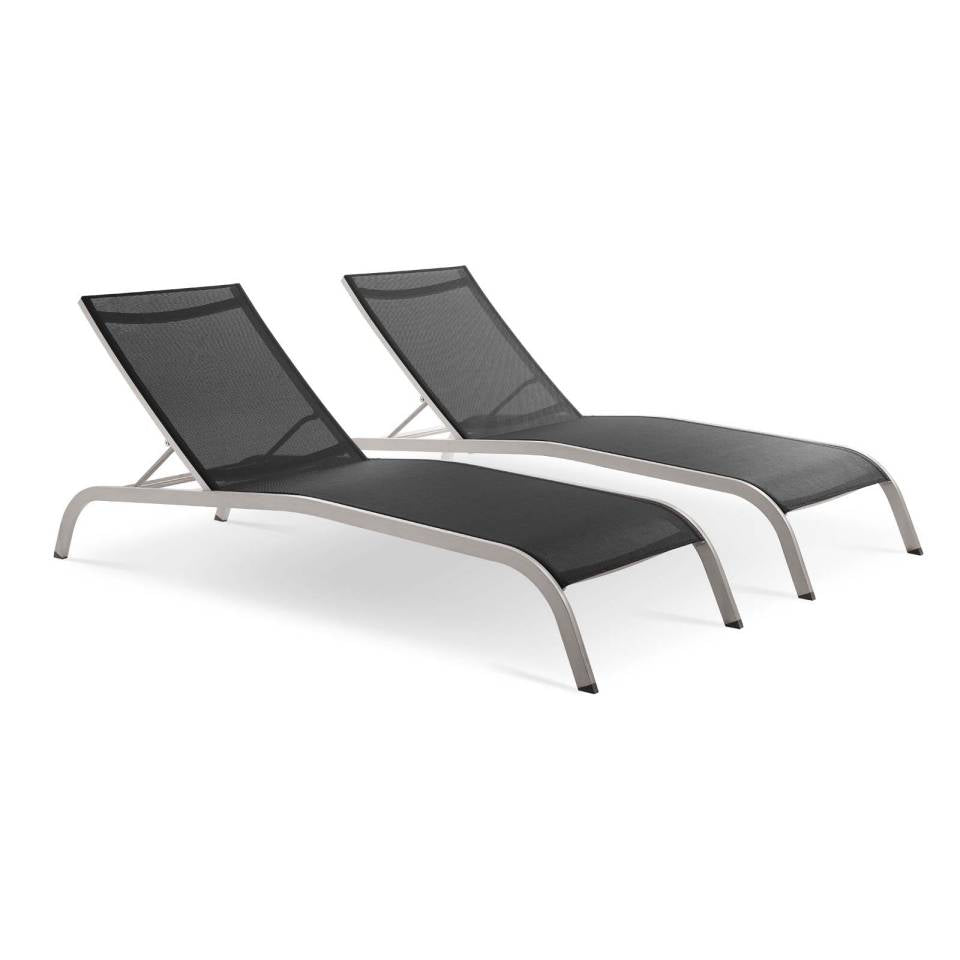 Modway Savannah Outdoor Patio Mesh Chaise Lounge Set of 2 | Outdoor Recliners & Lounge Chairs | Modishstore-2