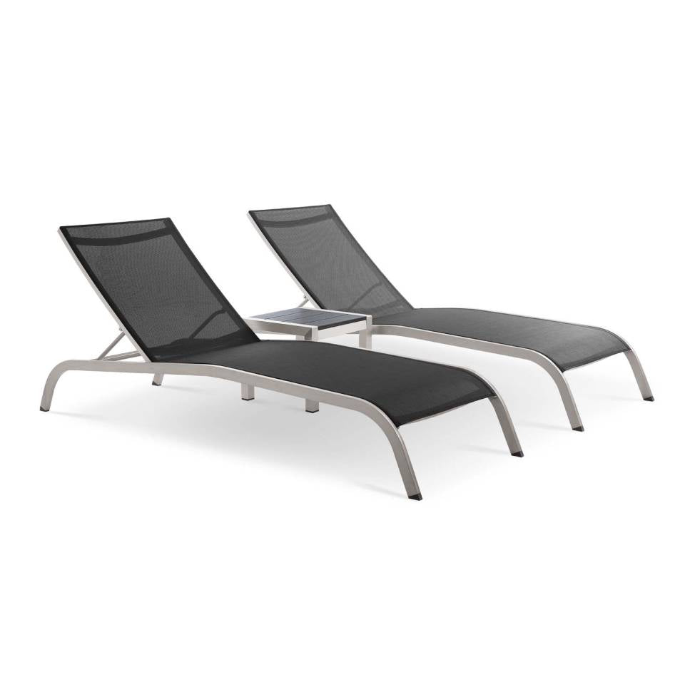 Modway Savannah 3 Piece Outdoor Patio Mesh Set | Outdoor Recliners & Lounge Chairs | Modishstore-2
