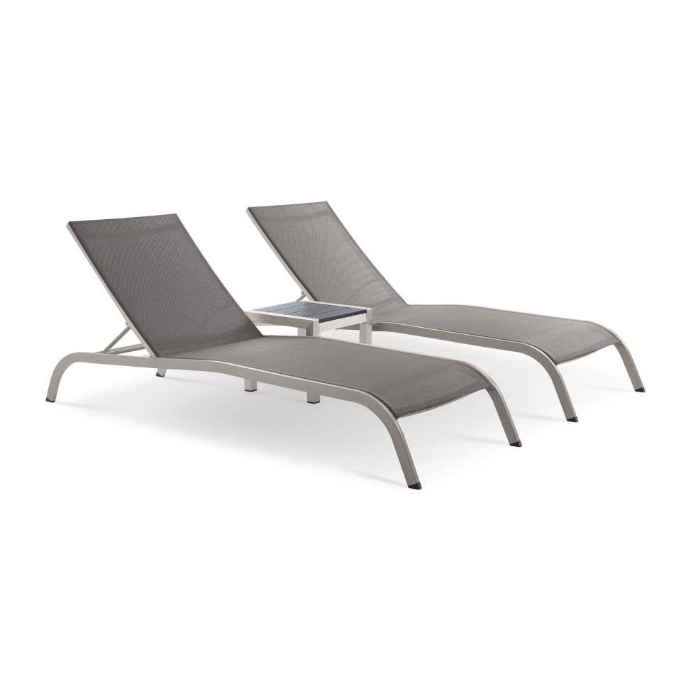 Modway Savannah 3 Piece Outdoor Patio Mesh Set | Outdoor Recliners & Lounge Chairs | Modishstore-8