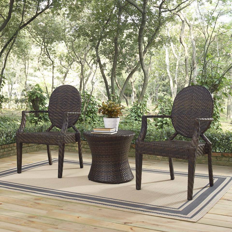 Modway Casper 3 Piece Outdoor Patio Set | Outdoor Dining Sets