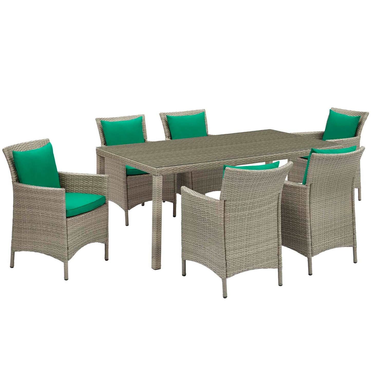 Modway Conduit 7 Piece Outdoor Patio Wicker Rattan Dining Set - EEI-4015