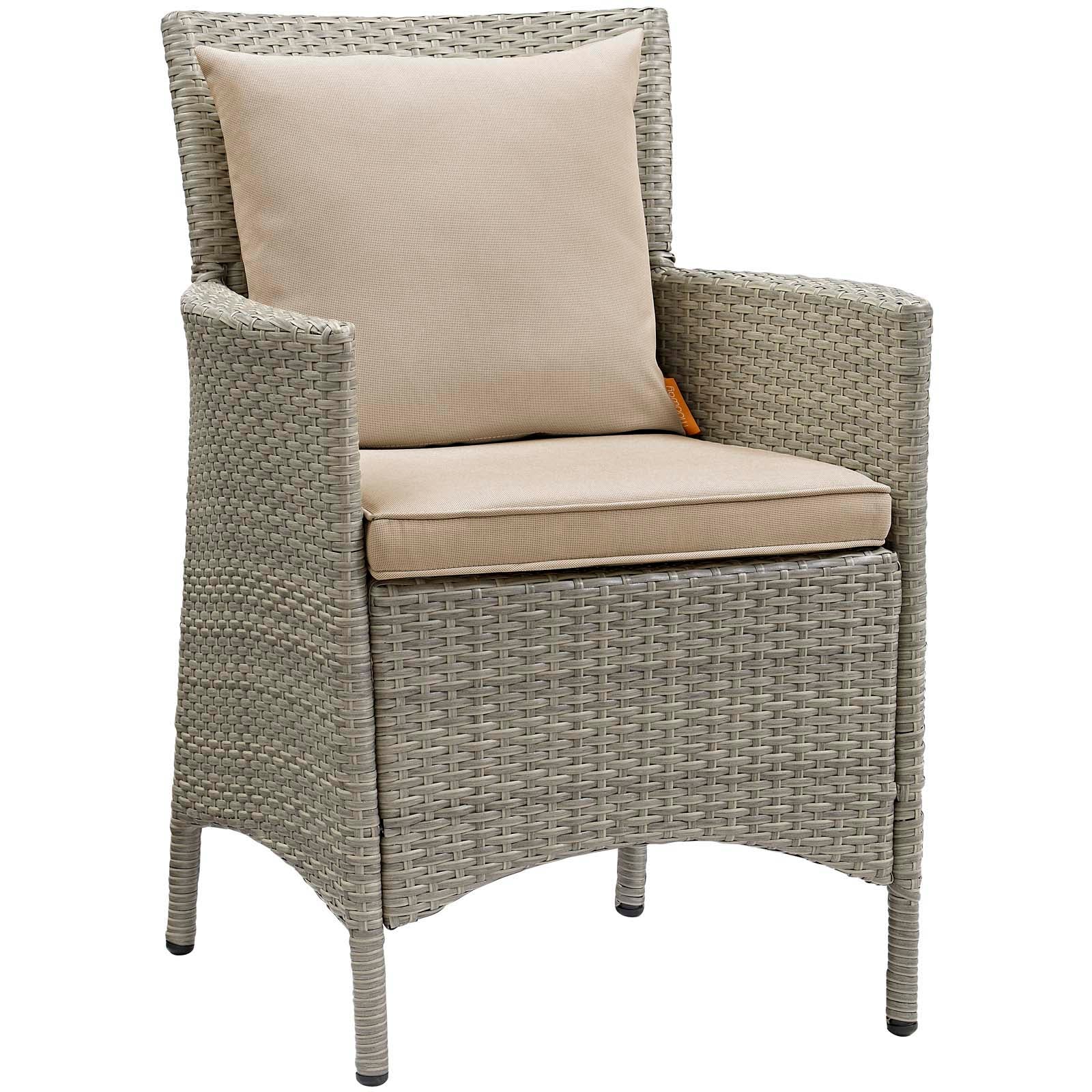 Modway Conduit Outdoor Patio Wicker Rattan Dining Armchair Set of 2 | Armchairs | 