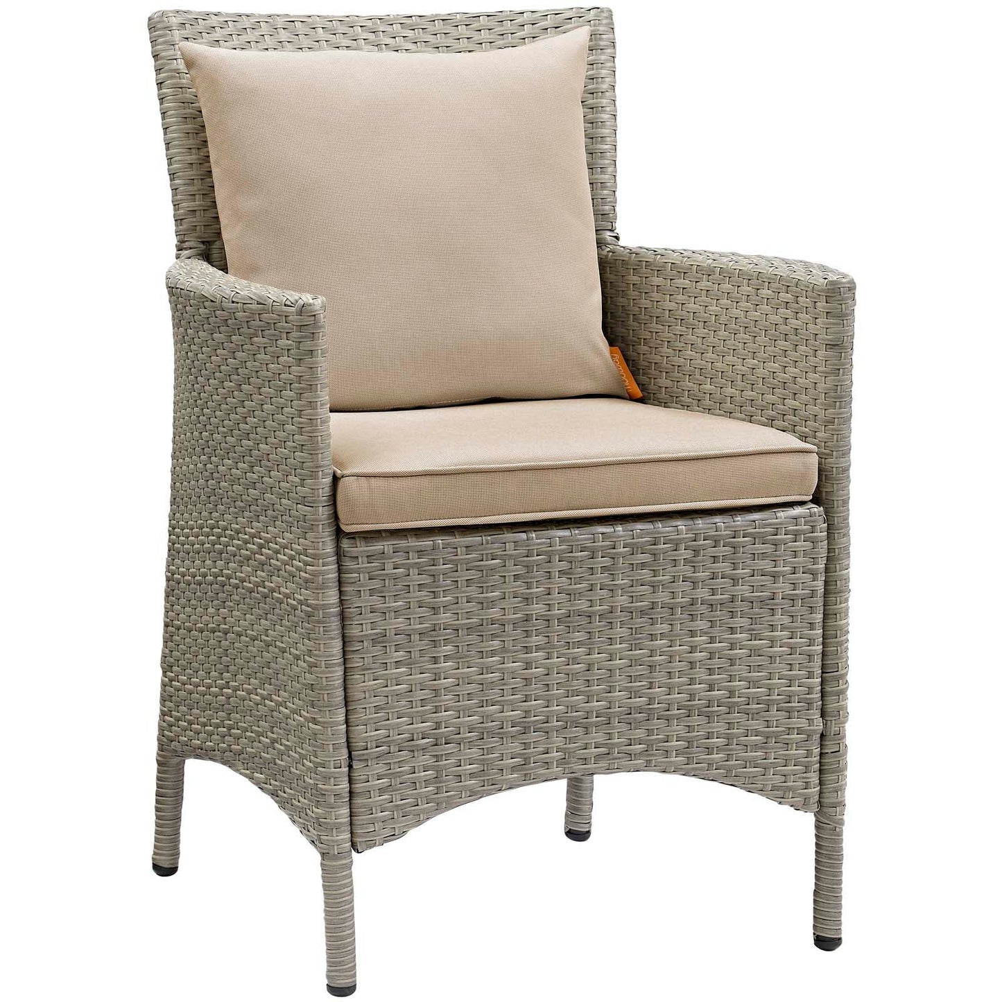 Modway Conduit Outdoor Patio Wicker Rattan Dining Armchair Set of 4 | Armchairs | 