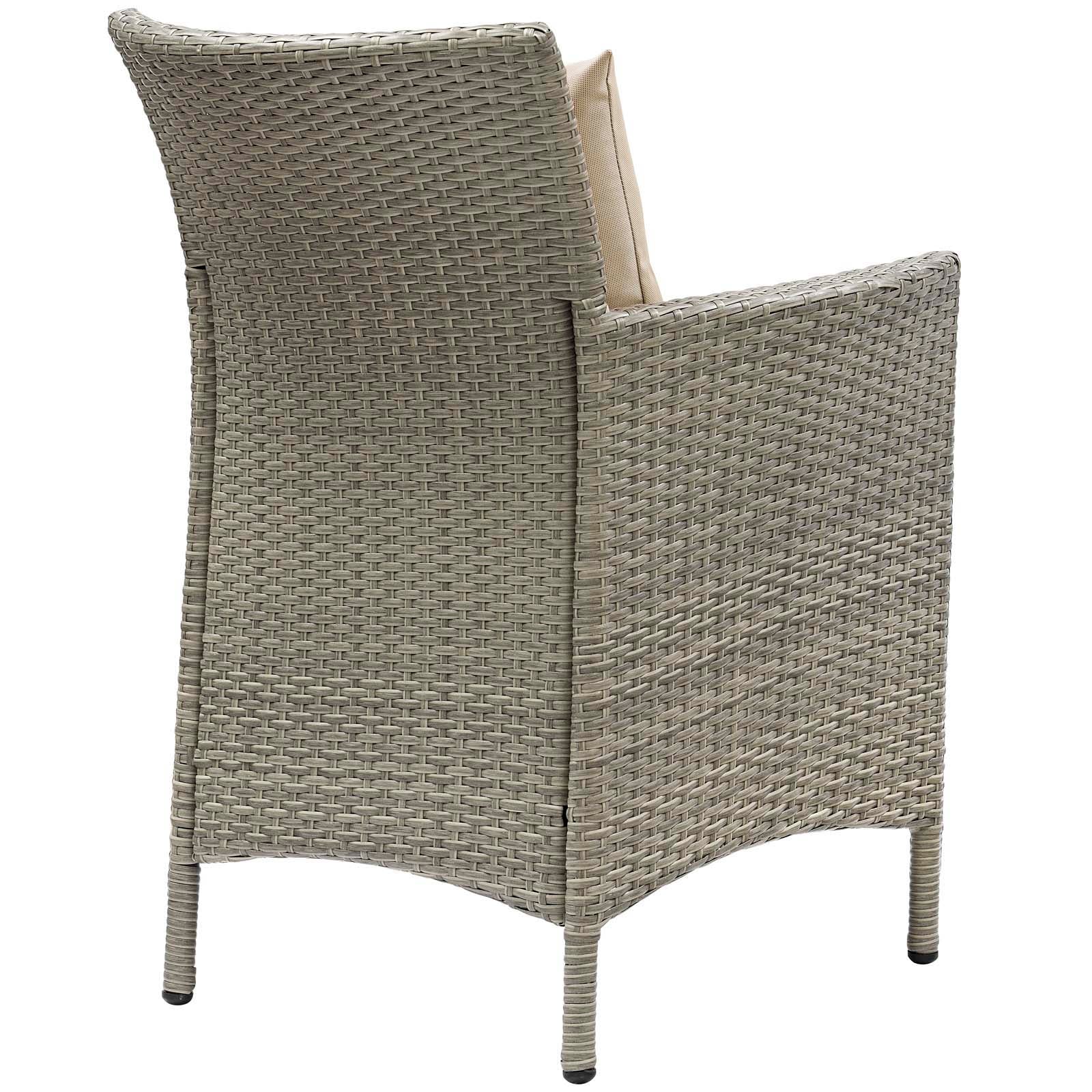 Modway Conduit Outdoor Patio Wicker Rattan Dining Armchair Set of 4 | Armchairs | 