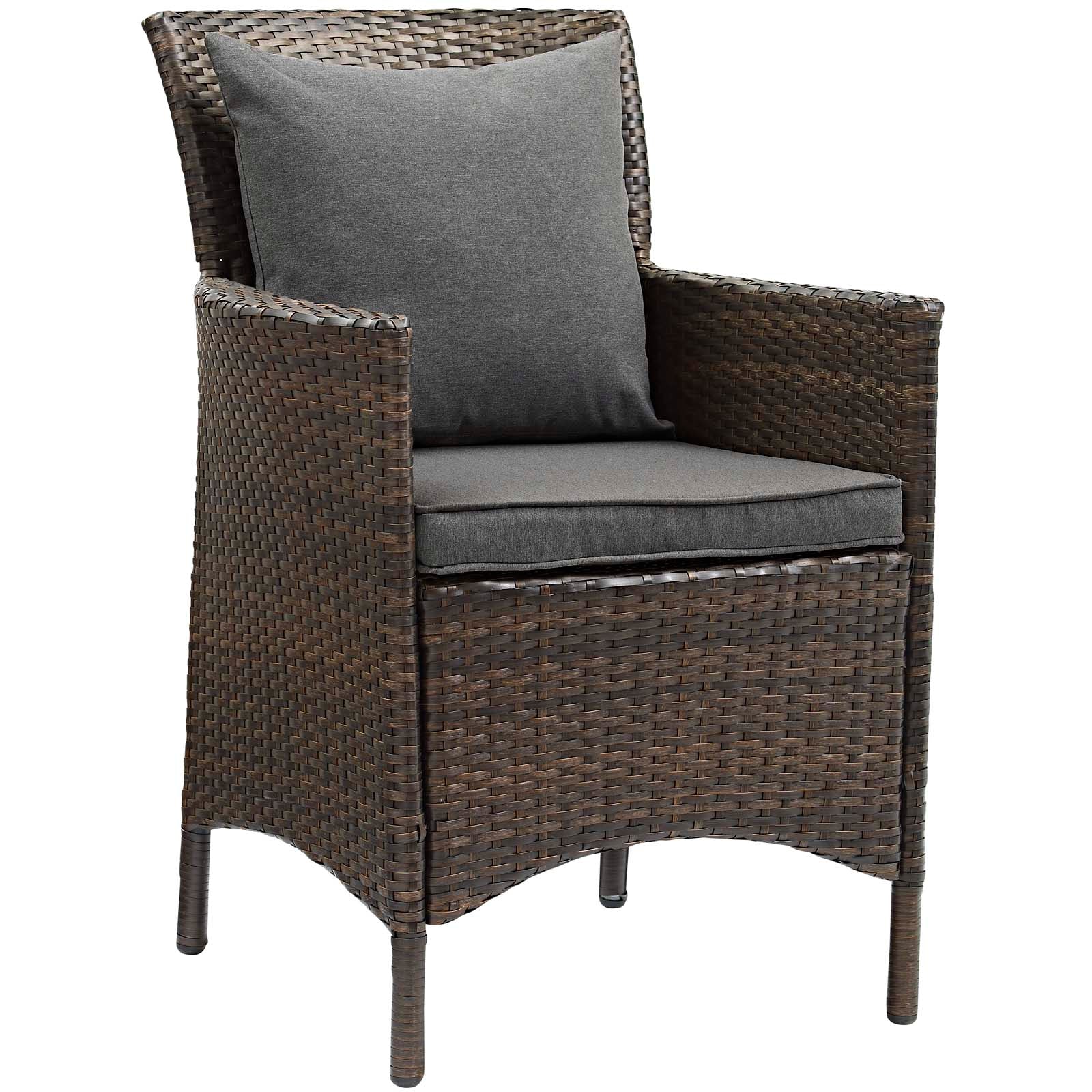 Modway Conduit Outdoor Patio Wicker Rattan Dining Armchair Set of 2 | Dining Chairs | 