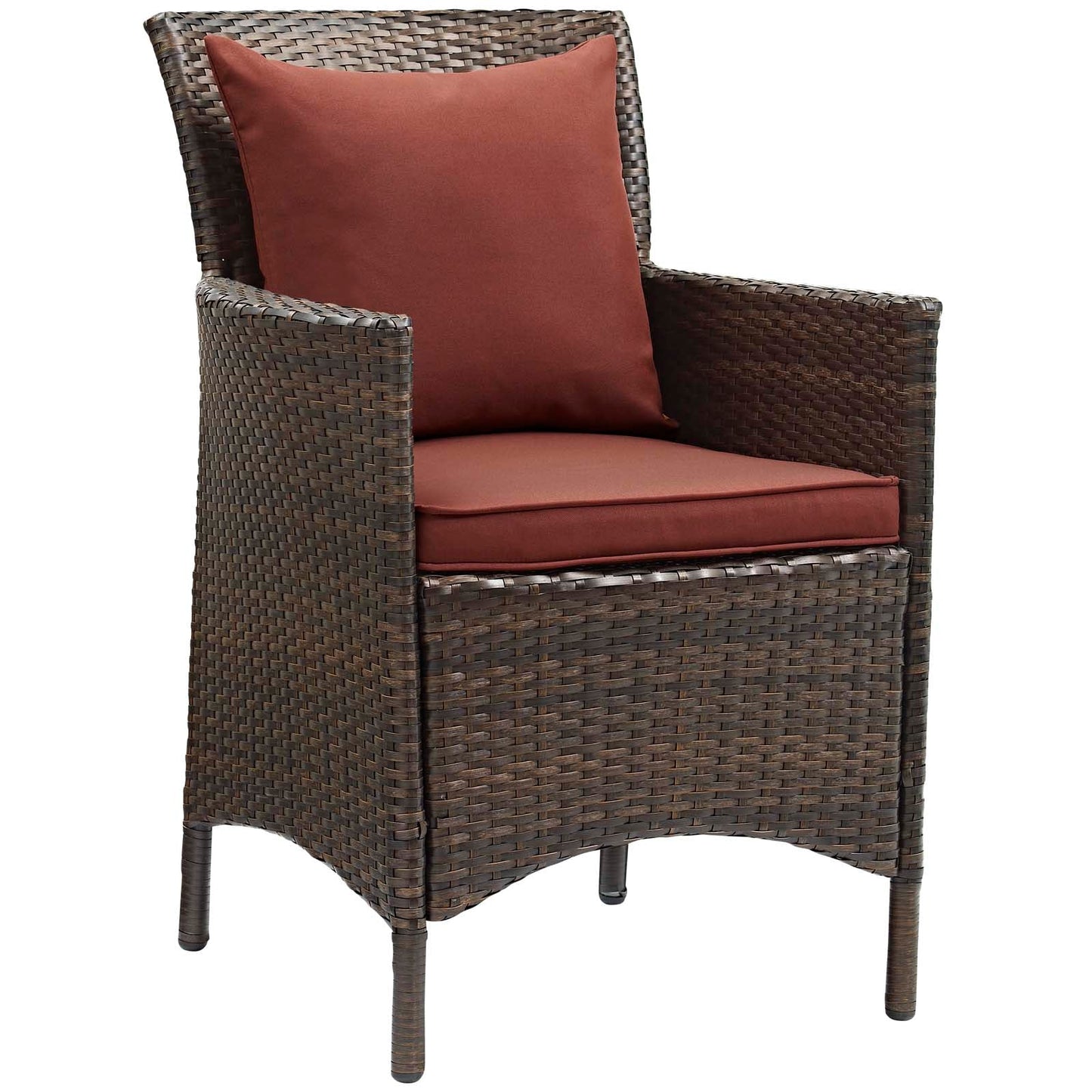 Modway Conduit Outdoor Patio Wicker Rattan Dining Armchair Set of 2 | Dining Chairs | 
