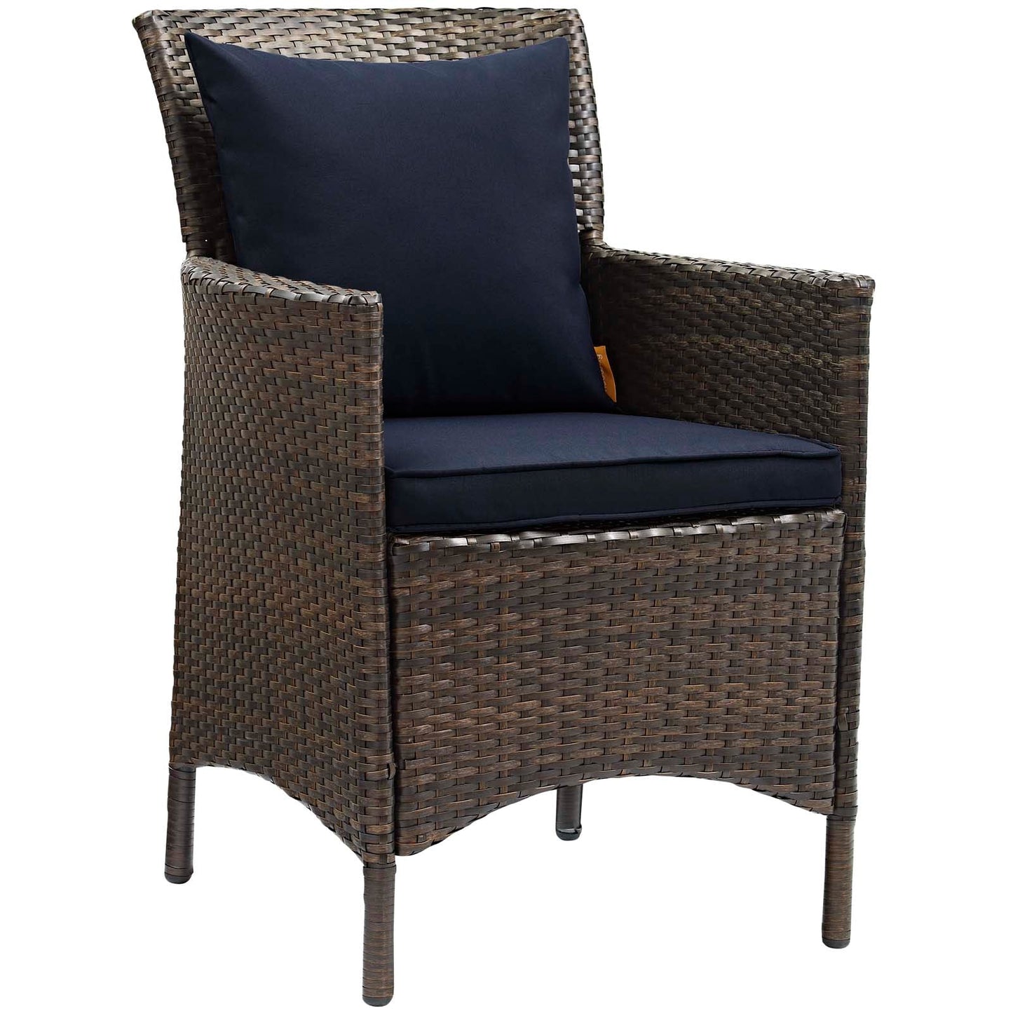 Modway Conduit Outdoor Patio Wicker Rattan Dining Armchair Set of 2 | Dining Chairs | 