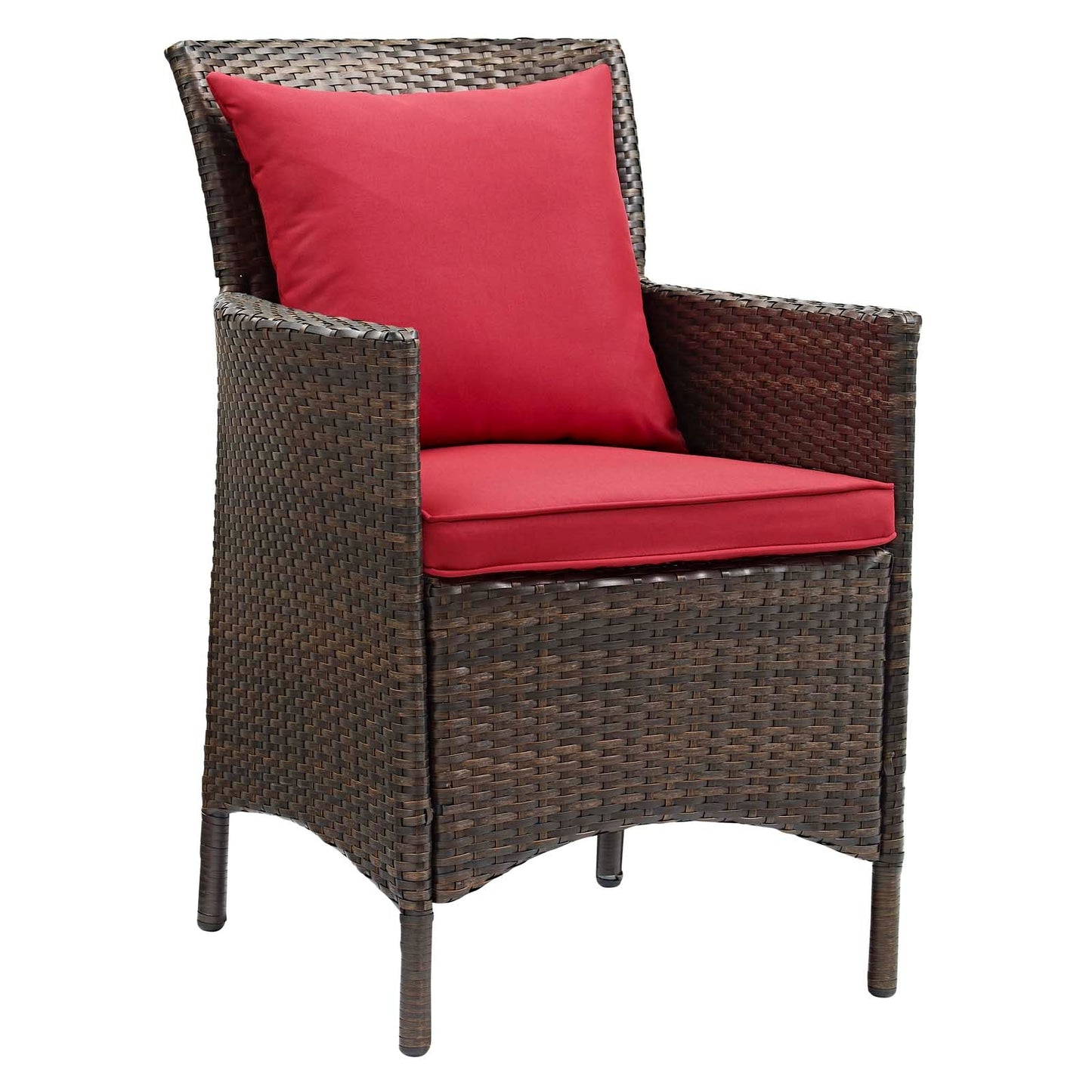 Modway Conduit Outdoor Patio Wicker Rattan Dining Armchair Set of 4 | Dining Chairs | 