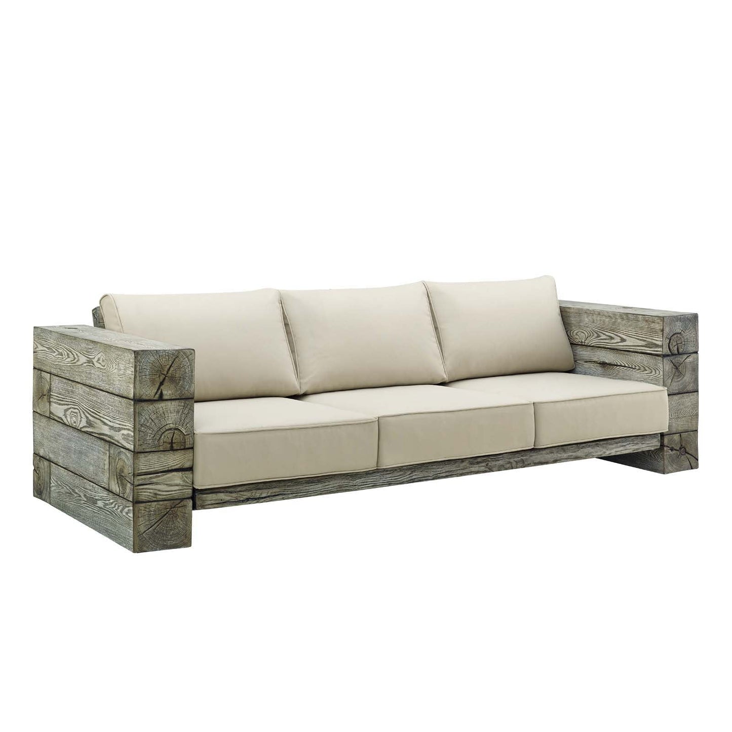 Modway Manteo Rustic Coastal Outdoor Patio Sunbrella® 4 Piece Set | Outdoor Sofas, Loveseats & Sectionals | Modishstore-3