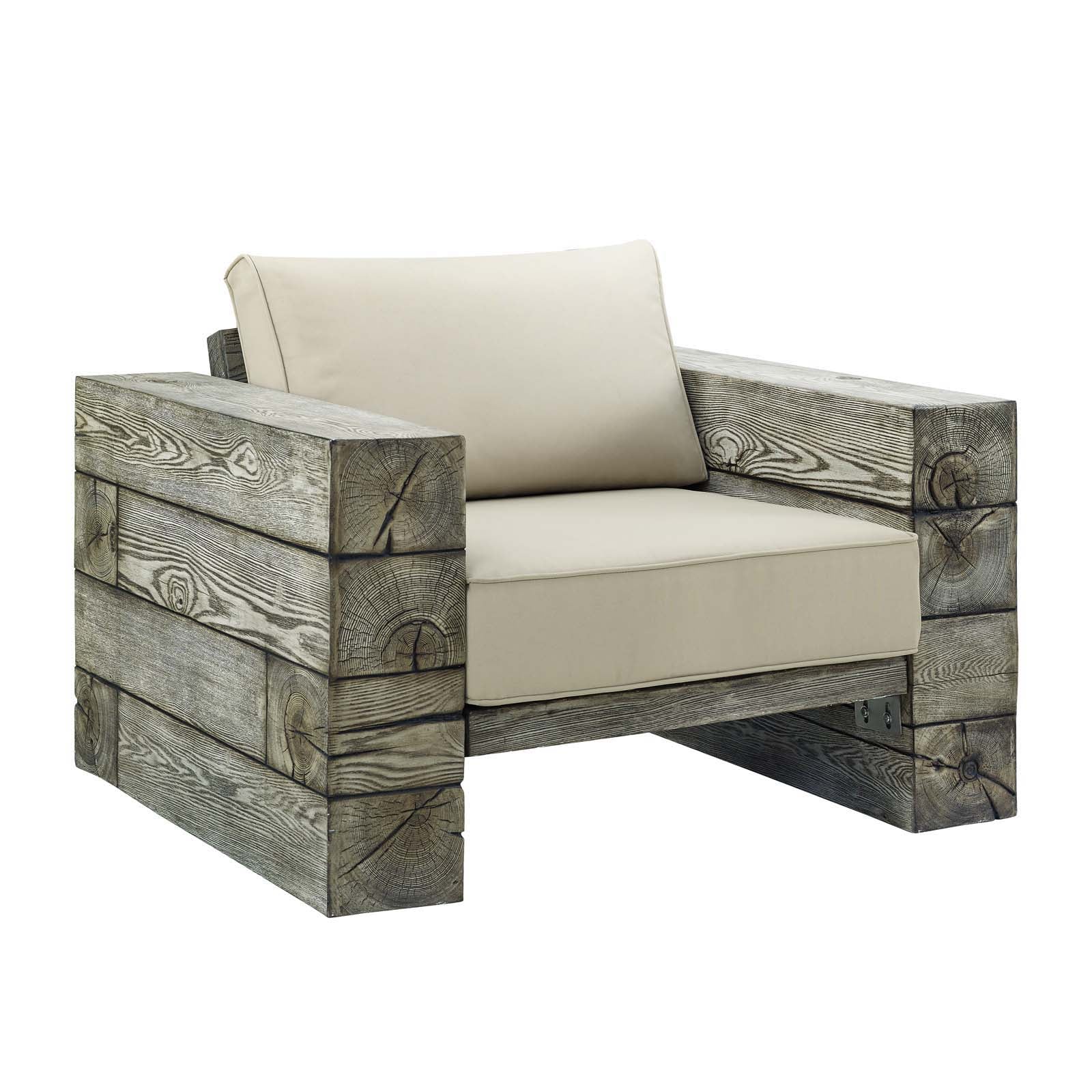 Modway Manteo Rustic Coastal Outdoor Patio Sunbrella® 4 Piece Set | Outdoor Sofas, Loveseats & Sectionals | Modishstore-5