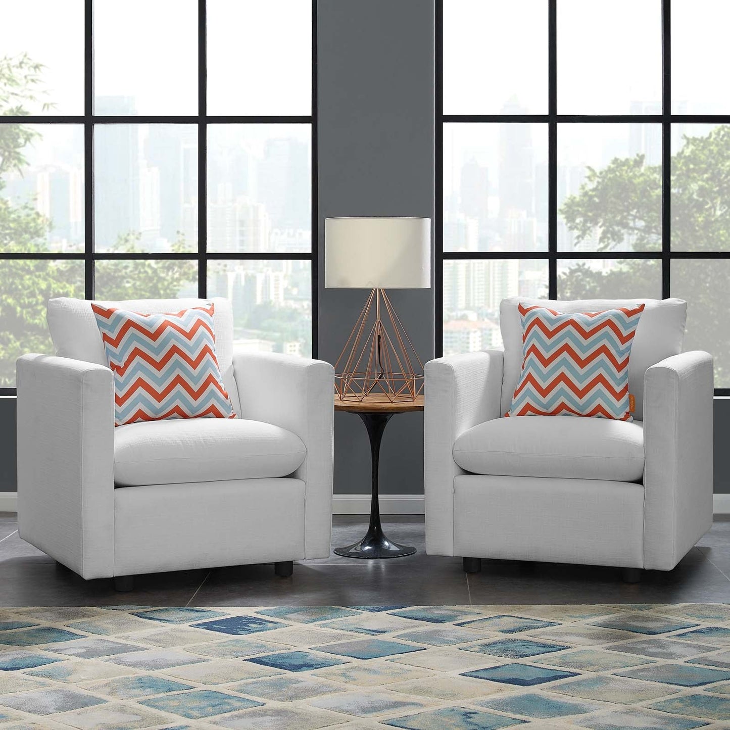 Activate Upholstered Fabric Armchair Set of 2 By Modway - EEI-4078 | Armchairs - 9