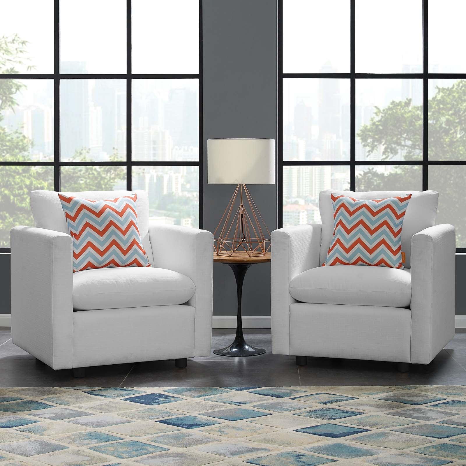 Activate Upholstered Fabric Armchair Set of 2 By Modway - EEI-4078 | Armchairs - 9