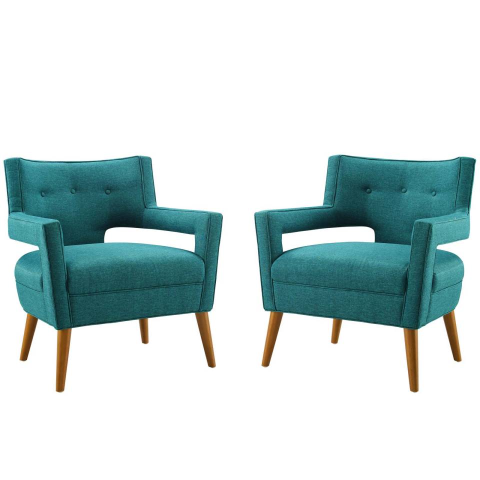 Modway Sheer Upholstered Fabric Armchair Set of 2 | Armchairs | Modishstore-8